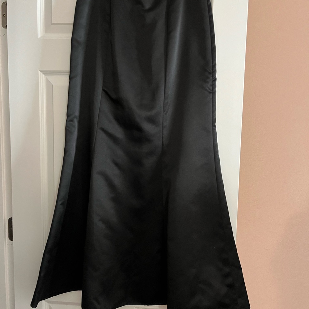 Elegant Black Satin Skirt